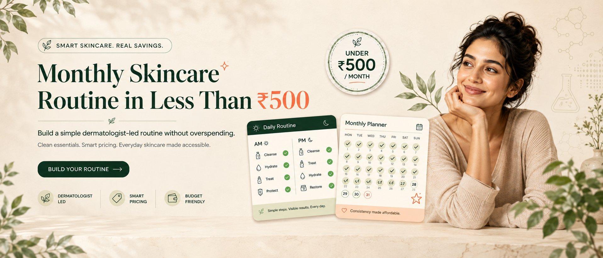 Build a monthly skincare routine for under ₹500