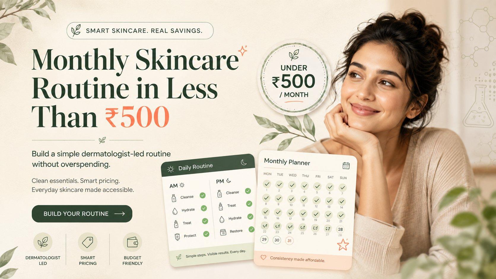 Build a monthly skincare routine for under ₹500