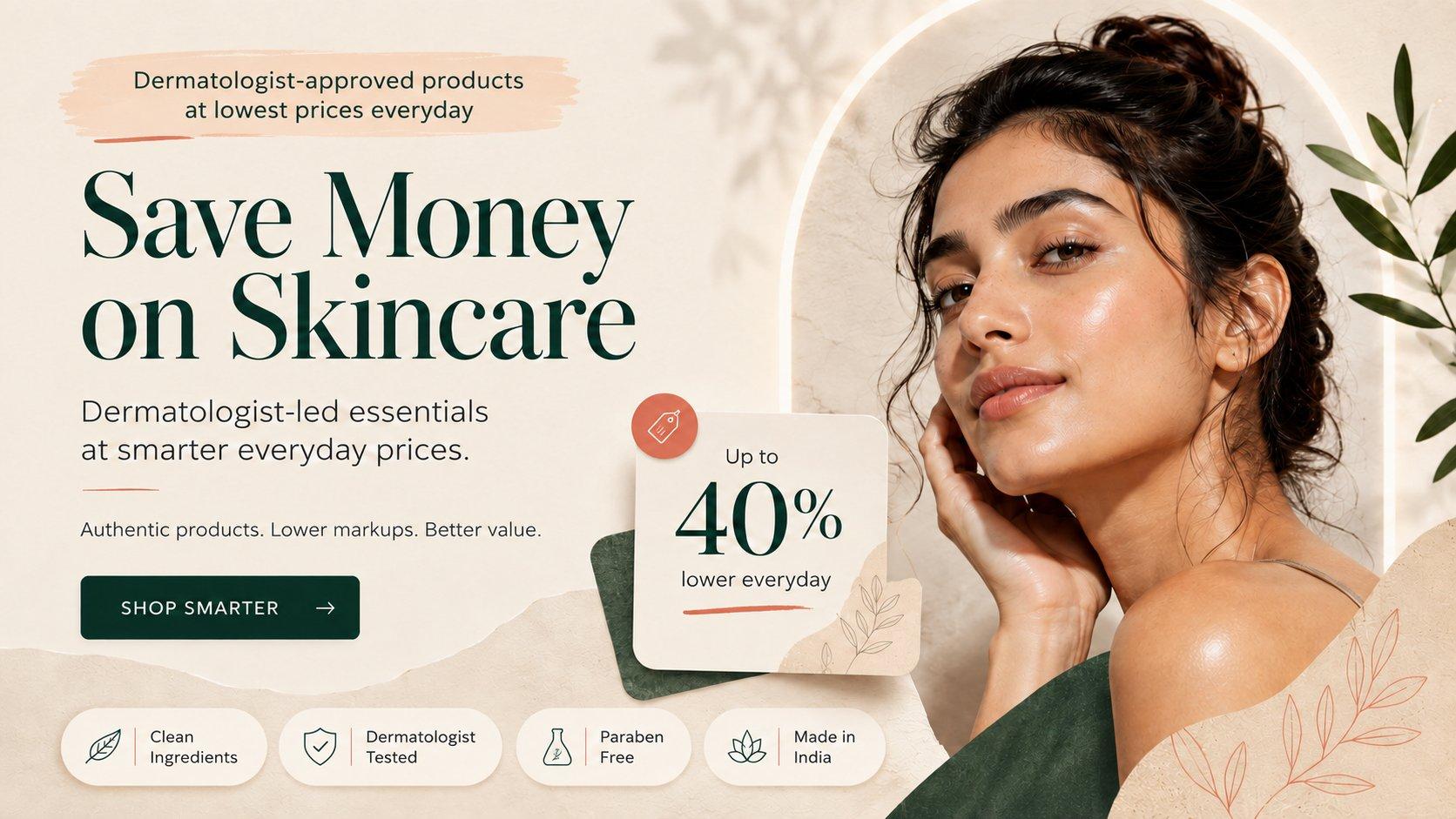 Save money on skincare - up to 40% lower everyday
